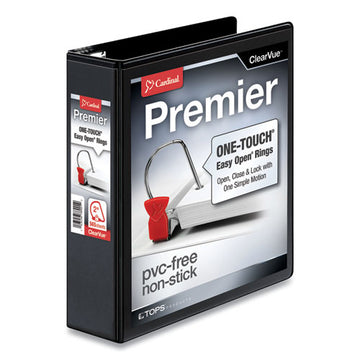 Cardinal® Premier Easy Open Clearvue Locking Slant-d Ring Binder, 3 Rings, 2" Capacity, 11 X 8.5, Black freeshipping - TVN Wholesale